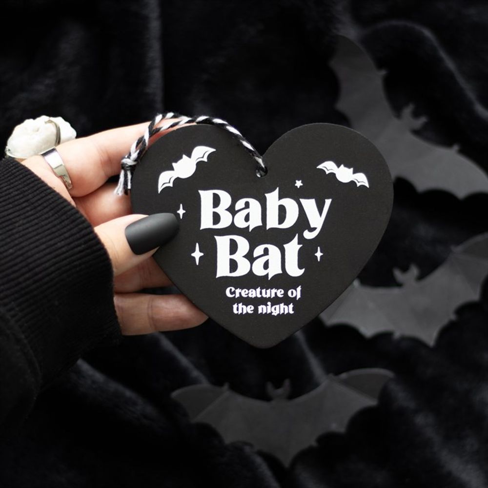 Baby Bat Hanging Heart Sign