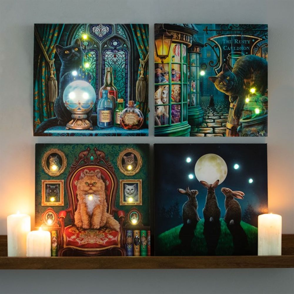 The Rusty Cauldron Light Up Canvas Plaque by Lisa Parker